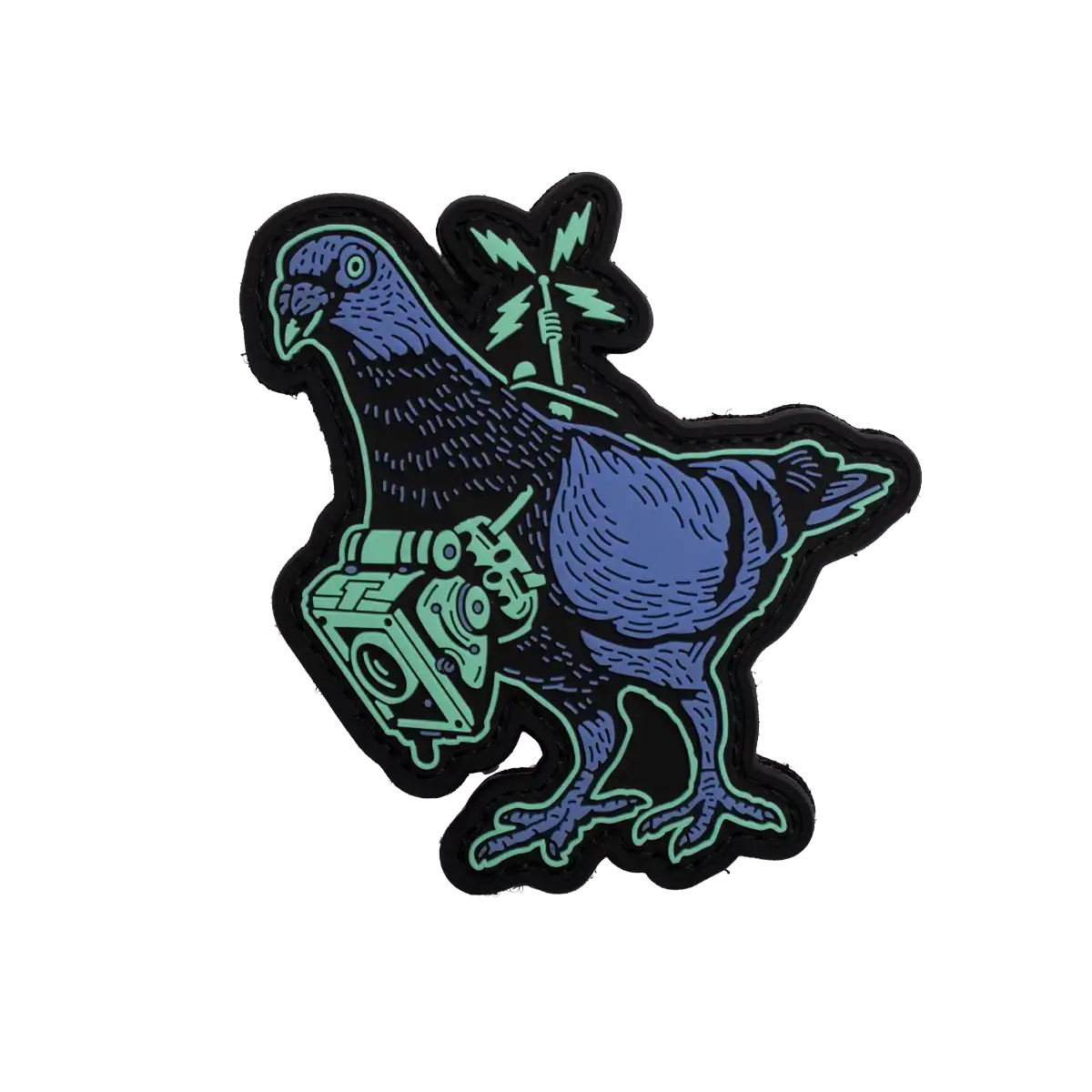 Spy Pigeon Glow in the Dark PVC Patch